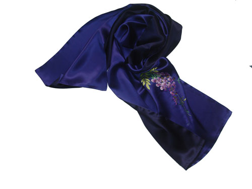 纯手工刺绣围巾-紫色葡萄